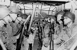 Troops seated in a glider