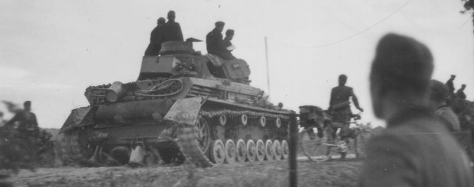 Panzer IV D moving along a road