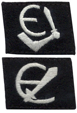 Top: The preferred Estonian version Bottom: German SS Collar patch.