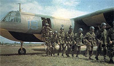 Unloading from a Horsa Glider after training.
