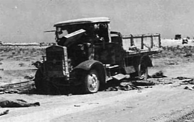 Destroyed Italian truck