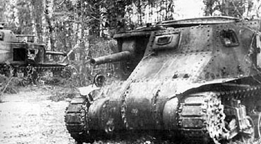 Burnt out Soviet Lend Lease M3 Lee tanks