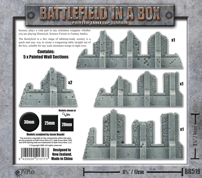 Battlefield in a Box - Gothic Runied Walls (BB519) - Box Back