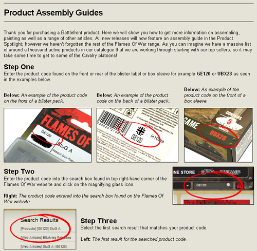 The Product Assembly Guide page