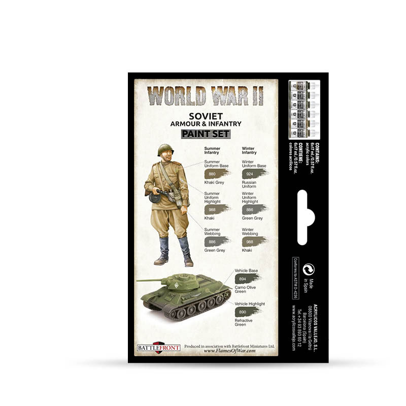 WWII Soviet Armour and Infantry Paint Set (70202)