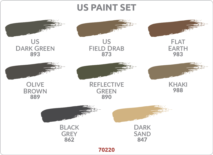 WWIII American Armour and Infantry Paint Set (70220)