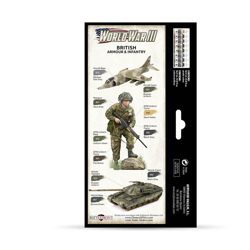 WWIII British Armour and Infantry Paint Set (70222)