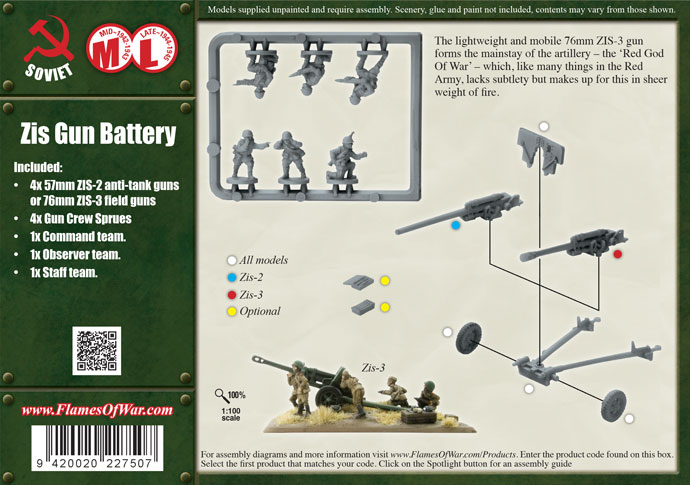 ZiS Gun Battery (Plastic) (SBX34)
